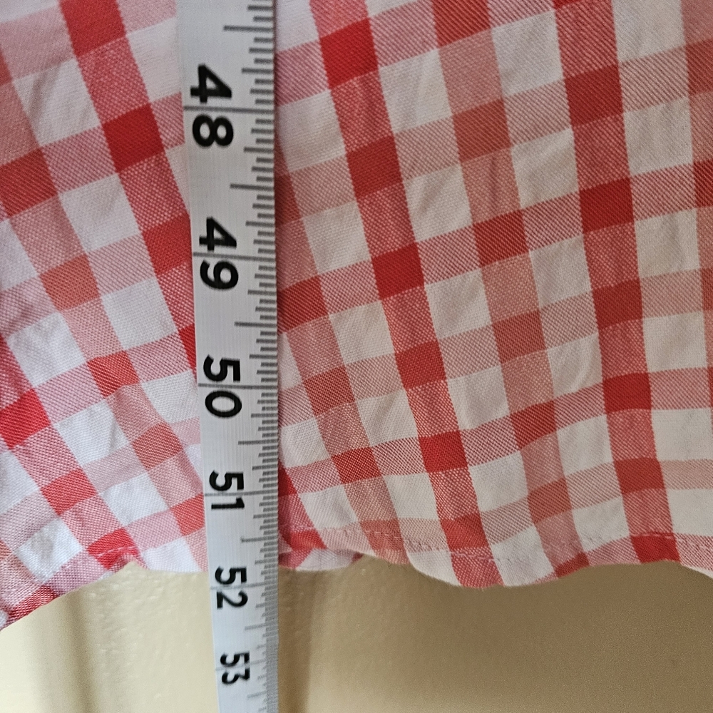 Ann Taylor LOFT Red & White Gingham Plaid Maxi Dress 14 Cottagecore Tomato Girl - Picture 6 of 11